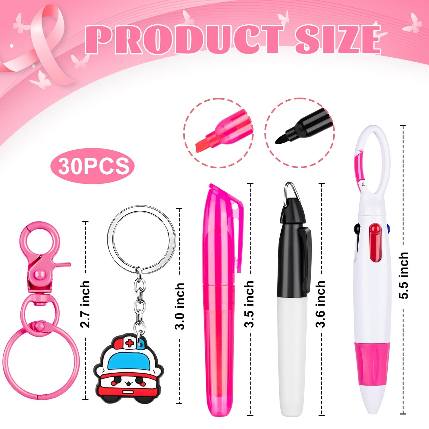 KFPPLXQ 60 Pieces Mini Highlighter Nurse Pens for Badge Reel
