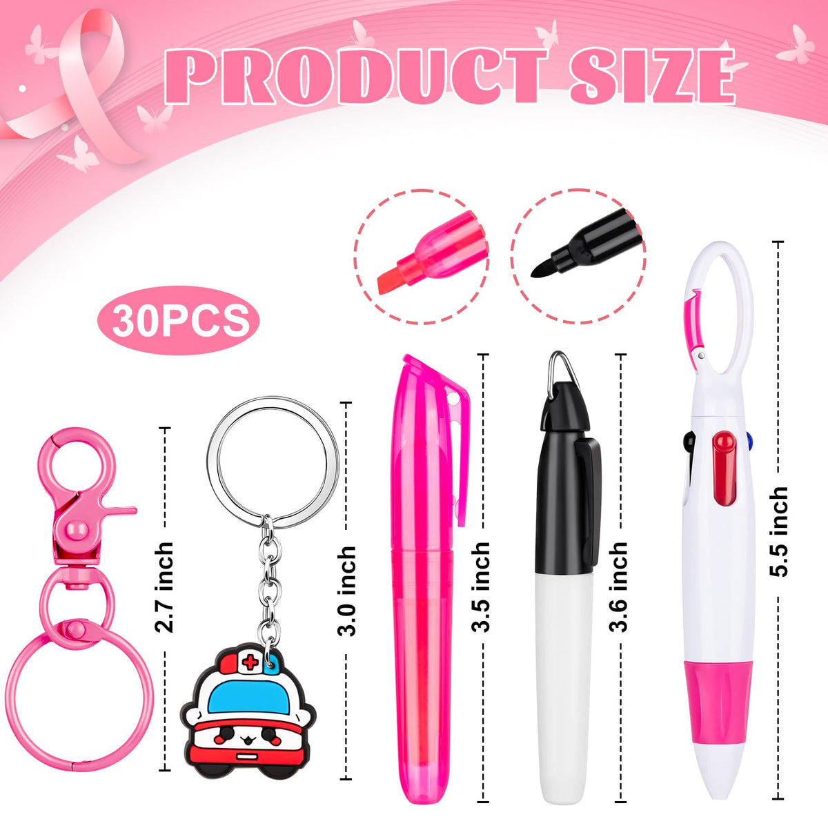 KFPPLXQ 60 Pieces Mini Highlighter Nurse Pens for Badge Reel