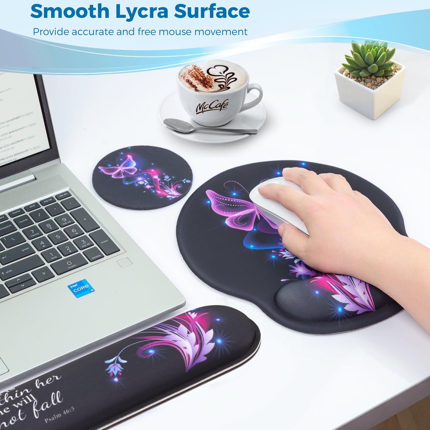 Wiabsi Mouse Pad and Keyboard Wrist Rest Support,Ergonomic Mouse Pad Set
