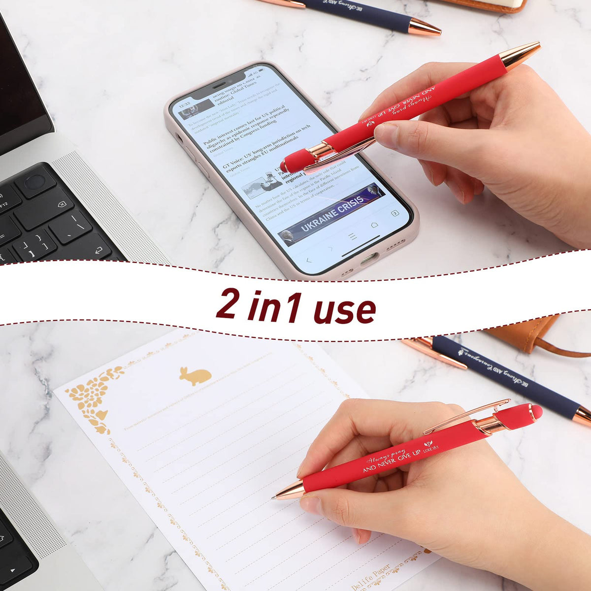 Fumete 84 Pcs Christian Pens with Stylus Tip Inspirational Gift Bulk