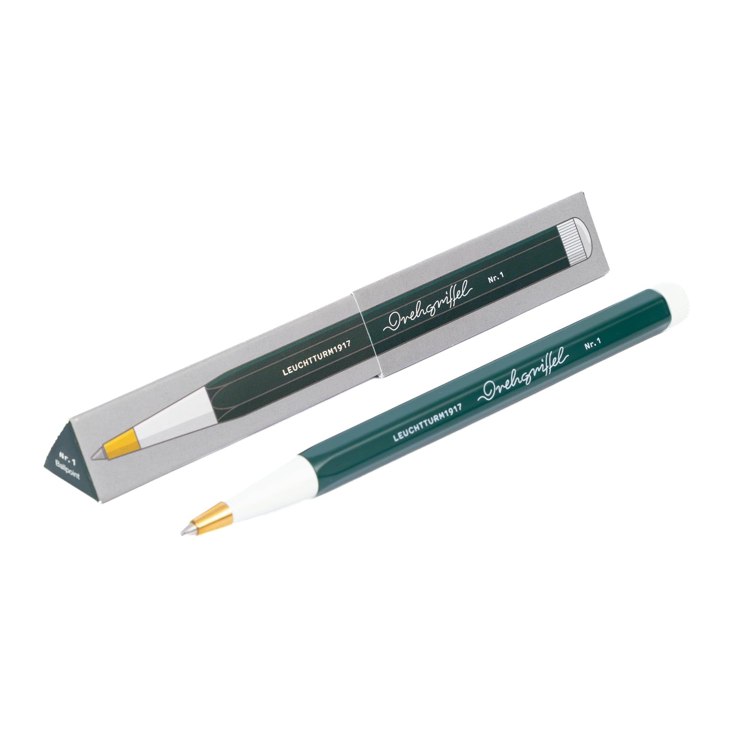 LEUCHTTURM1917 - Drehgriffel Writing Pen (Forest Green) - Ballpoint Pen with Royal Blue Ink Included