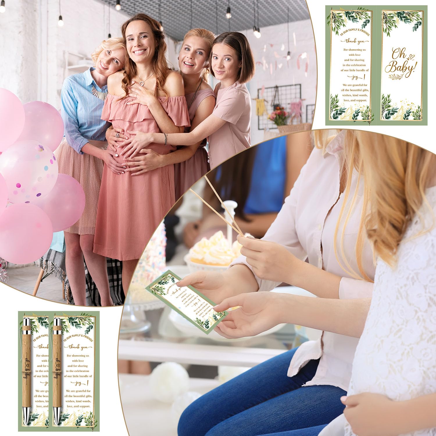 Toerifer 30 Pcs Woodland Set, Baby Shower Favors for 30 Guests, Baby Shower Sets, Included Bamboo