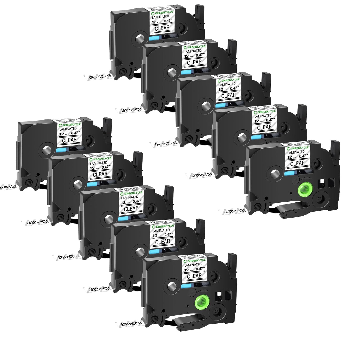 GREENCYCLE 10 Pack Compatible for Ptouch TZe-131 TZ-131 1/2" 12mm 0.47 inch Laminated Label Tapes