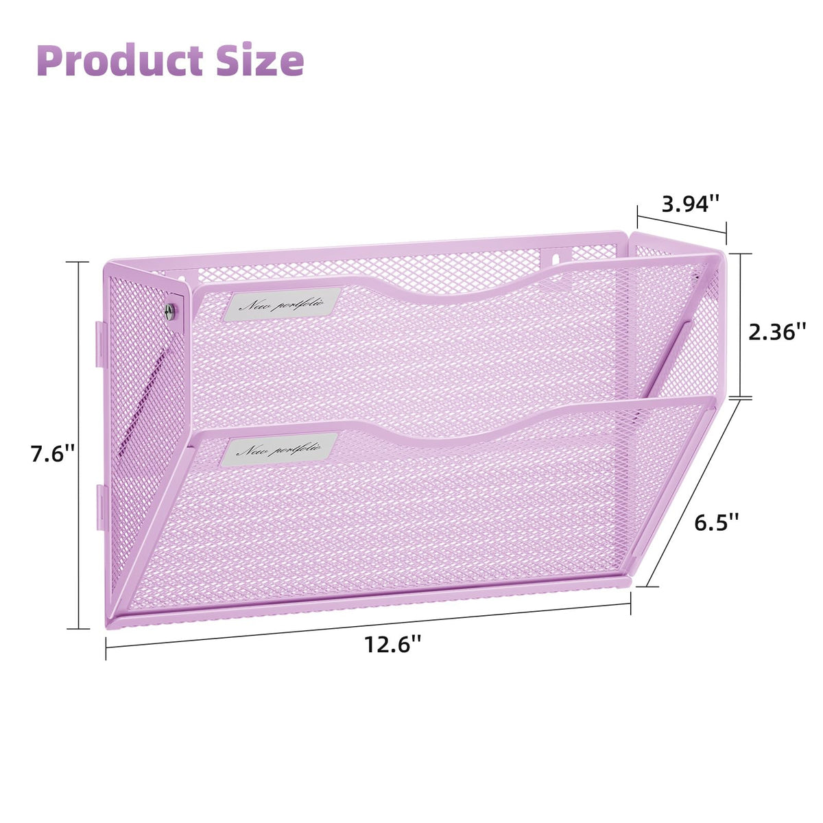 Marbrasse Wall File Holder 2-Tier Hanging Wall File Organizer, Mesh Mail Holder for Papers, Wall