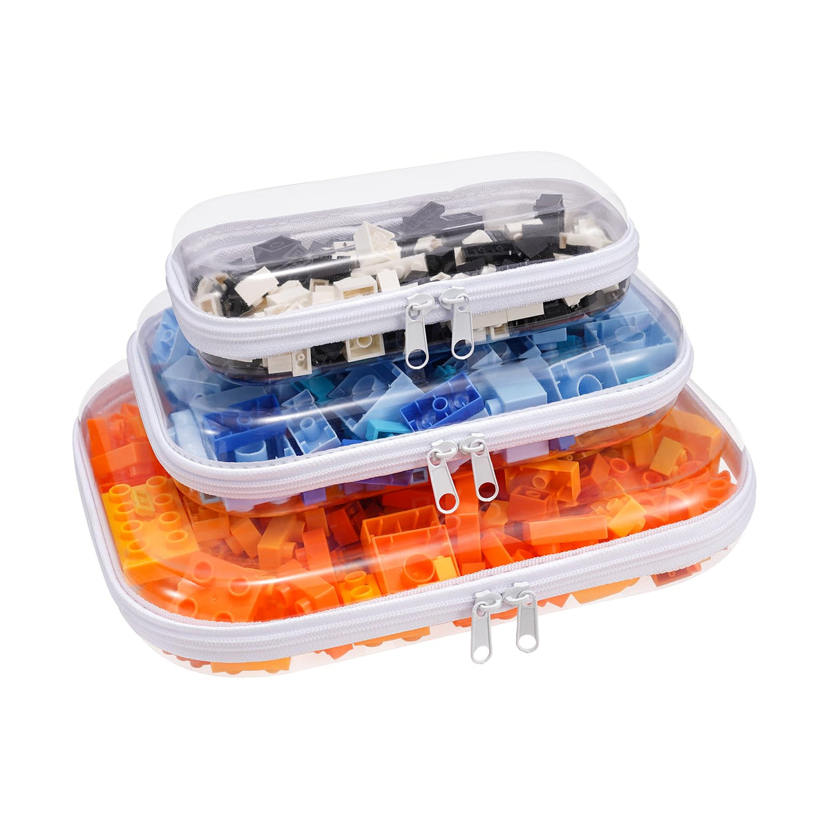 Clear Hard Shell Zipper Case,3PCS Transparent Clear Zipper Pouches,Hard Side Plastic Case