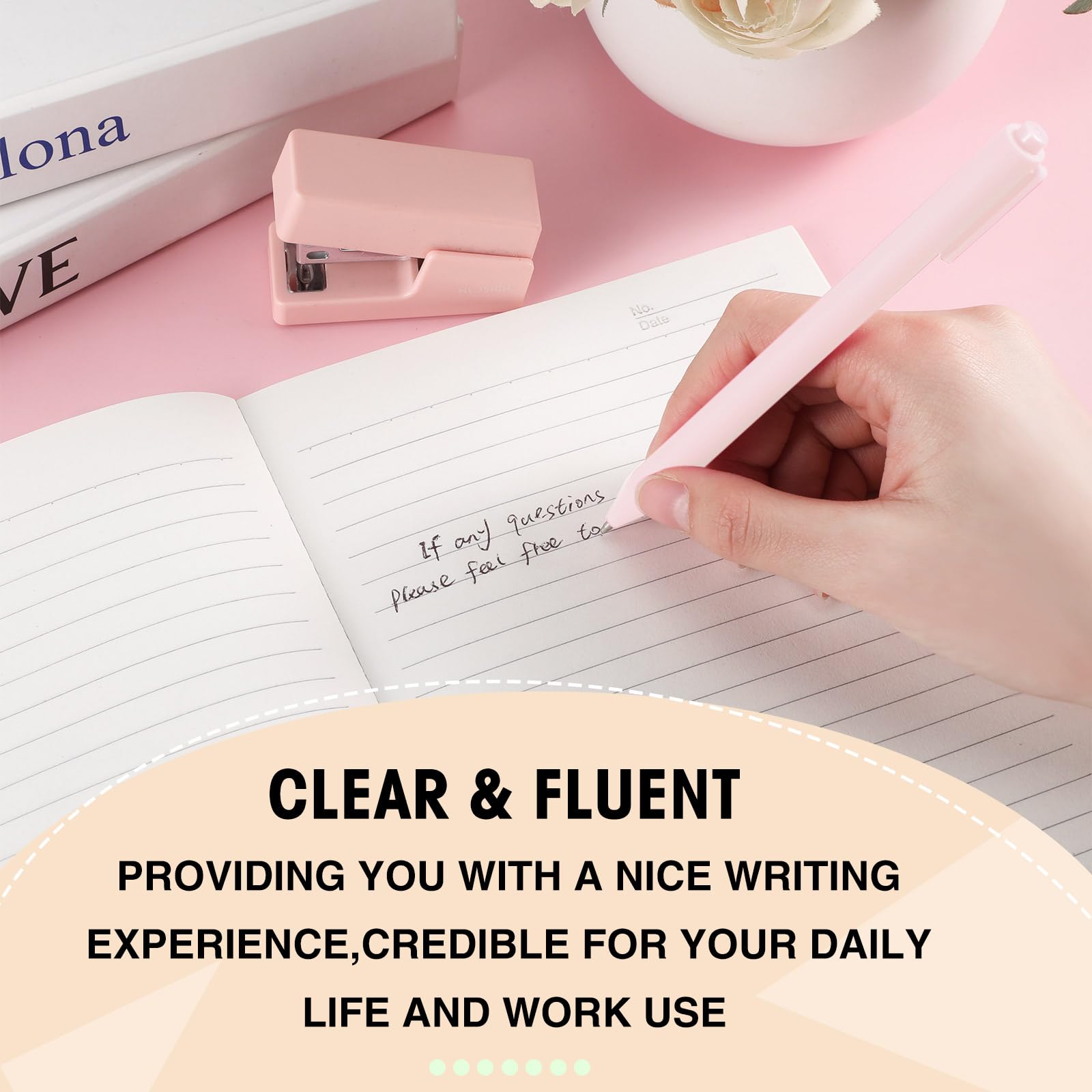 Teling 100 Pcs Ballpoint Pens Retractable Comfortable Cute Stylish Writing Pens in Medium Point 1.0
