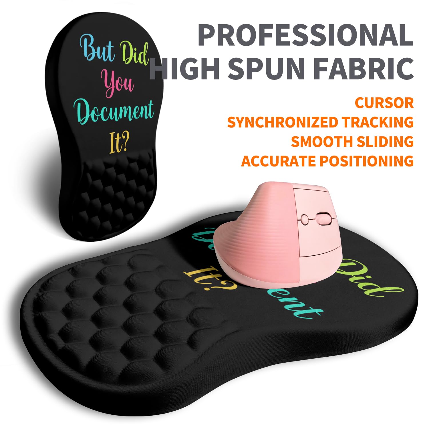 Armanza Ergonomic Joint Wrist Support Mouse Pad with Memory Foam Cushion Massage Bump, Carpal