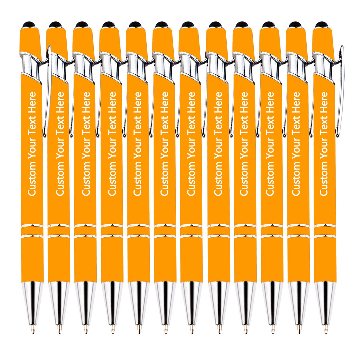 KOLOWKO Personalized 2-in-1 Ballpoint Pen & Stylus - Custom Text/Name/Message - Bulk Order Up to