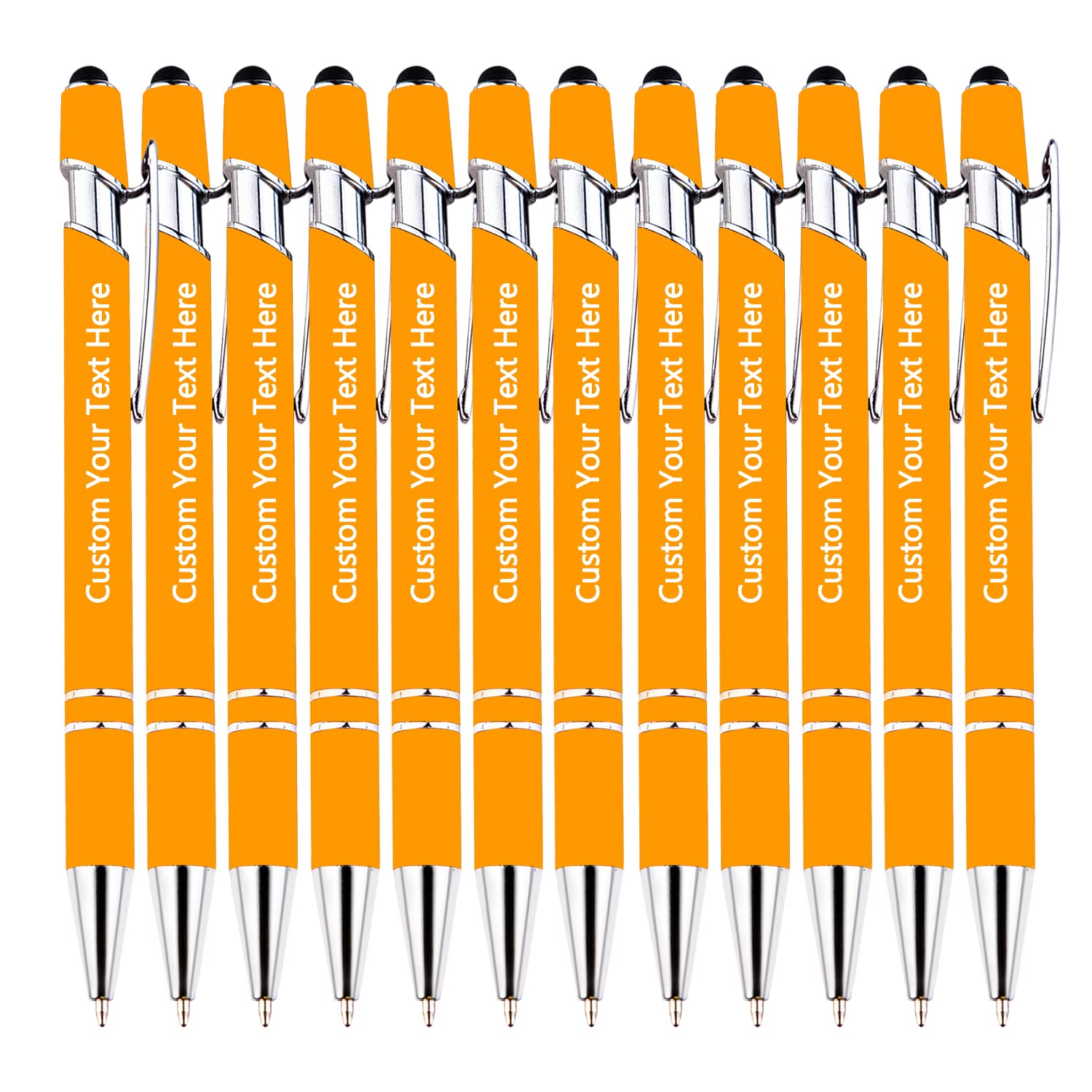 KOLOWKO Personalized 2-in-1 Ballpoint Pen & Stylus - Custom Text/Name/Message - Bulk Order Up to