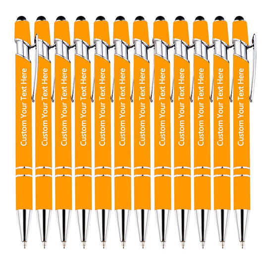 KOLOWKO Personalized 2-in-1 Ballpoint Pen & Stylus - Custom Text/Name/Message - Bulk Order Up to