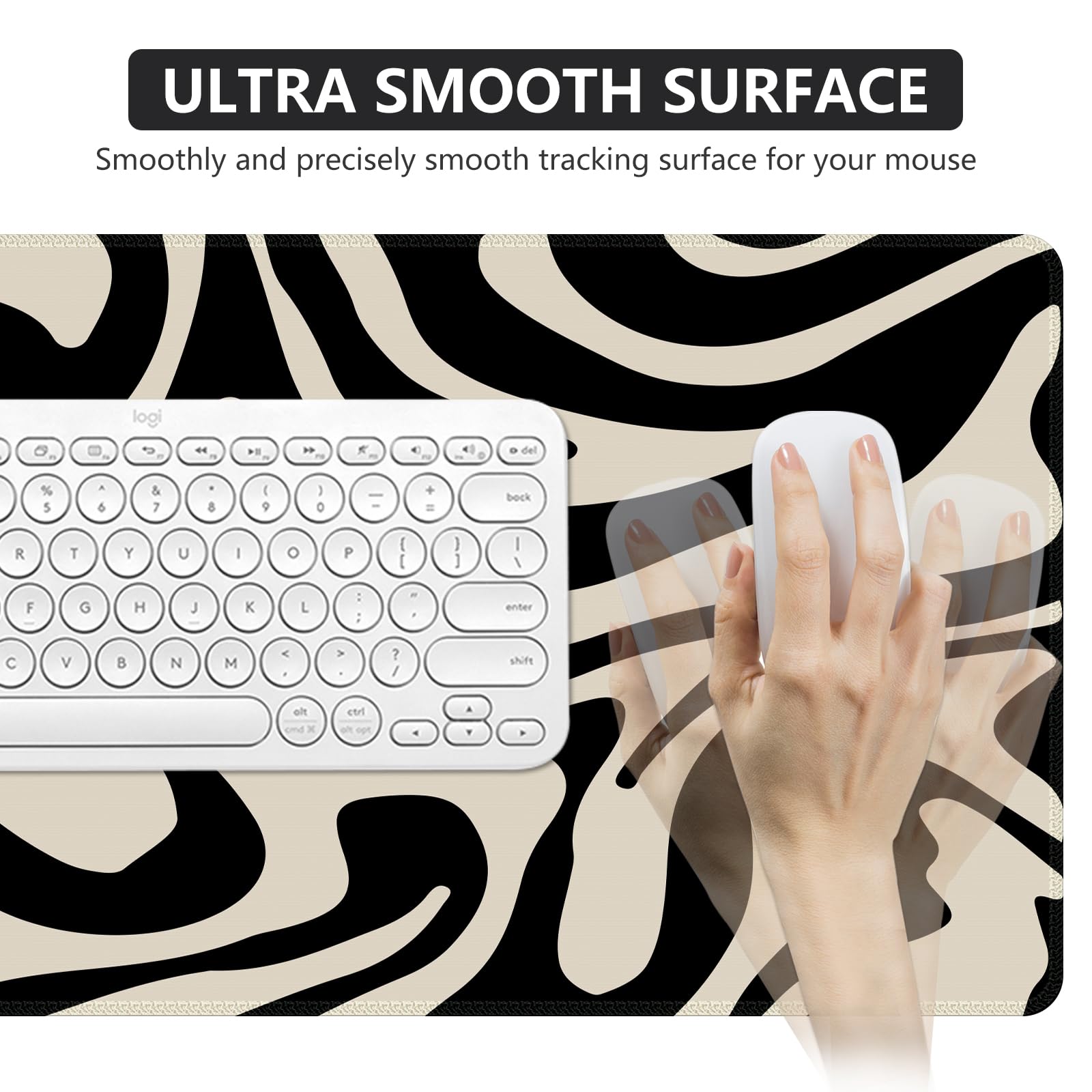 iCasso Desk Mat,Cute Desk Pad Mat,Black Topographic