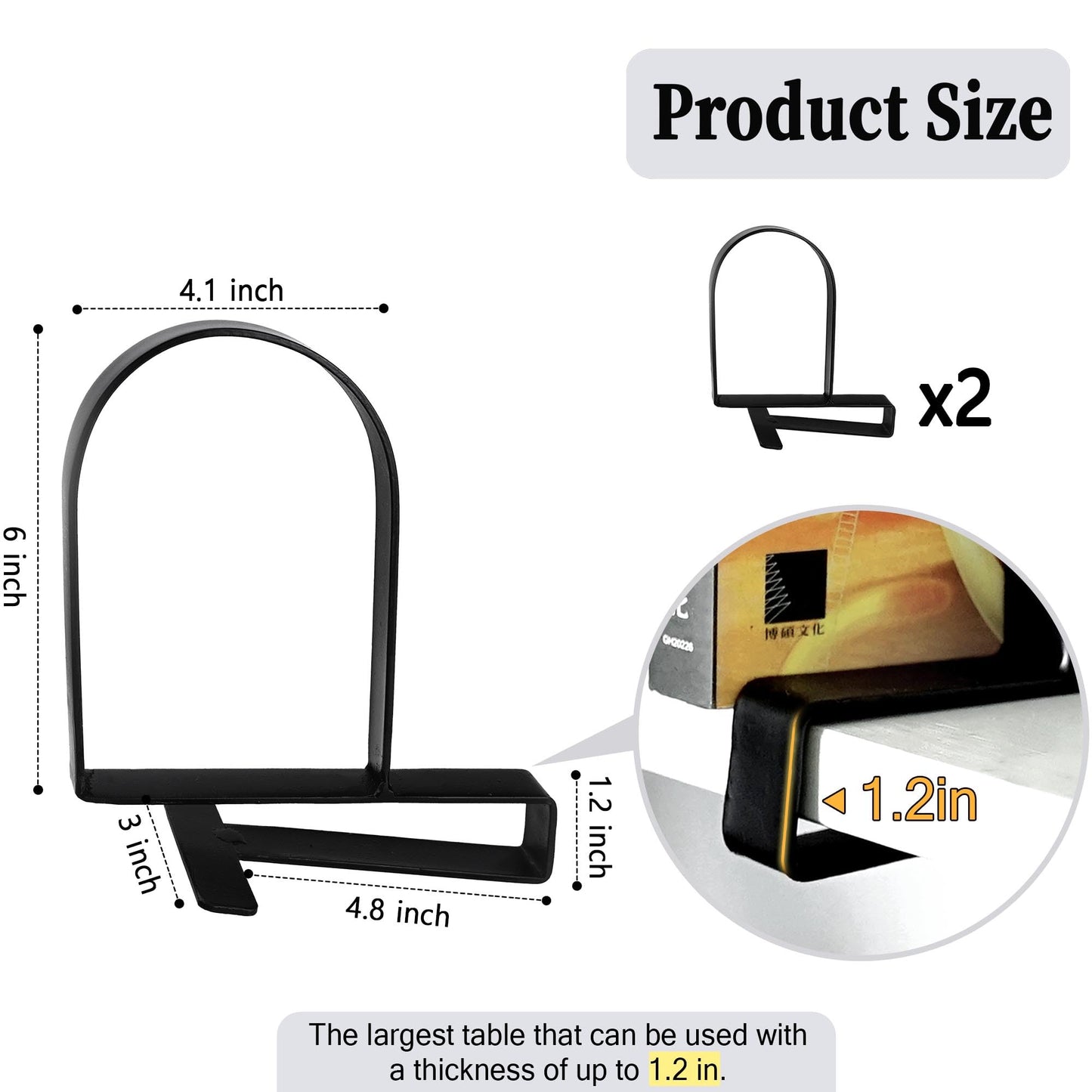 Book Ends for Shelves: Black Metal Book Ends, Heavy Duty Bookend Supports for Shelves, Non-Skid