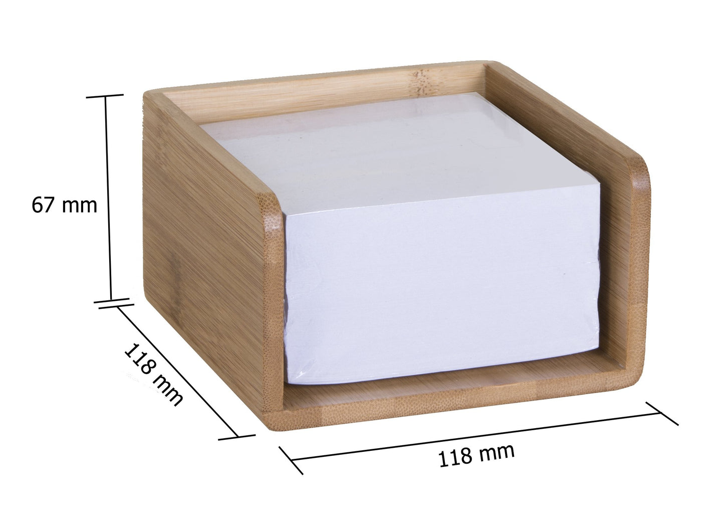 OSCO Bamboo Memo Pad Holder with 500 Sheets of Paper, BAM-MP1