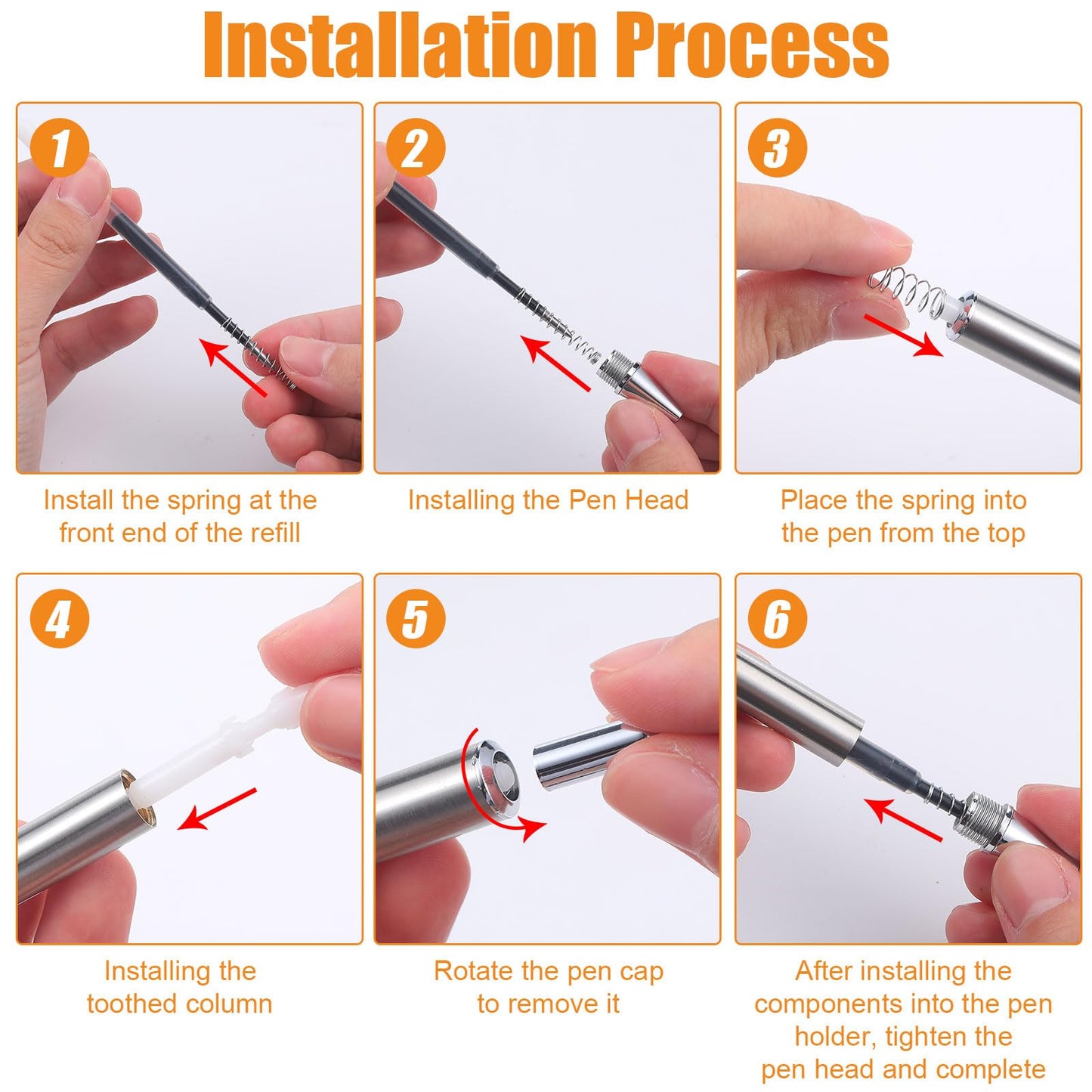 Qilery 30 Pcs Sublimation Pen Blank Epoxy Stainless Steel Blank Pen for DIY