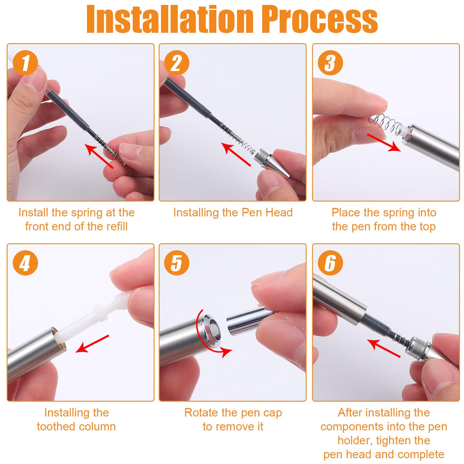 Qilery 30 Pcs Sublimation Pen Blank Epoxy Stainless Steel Blank Pen for DIY