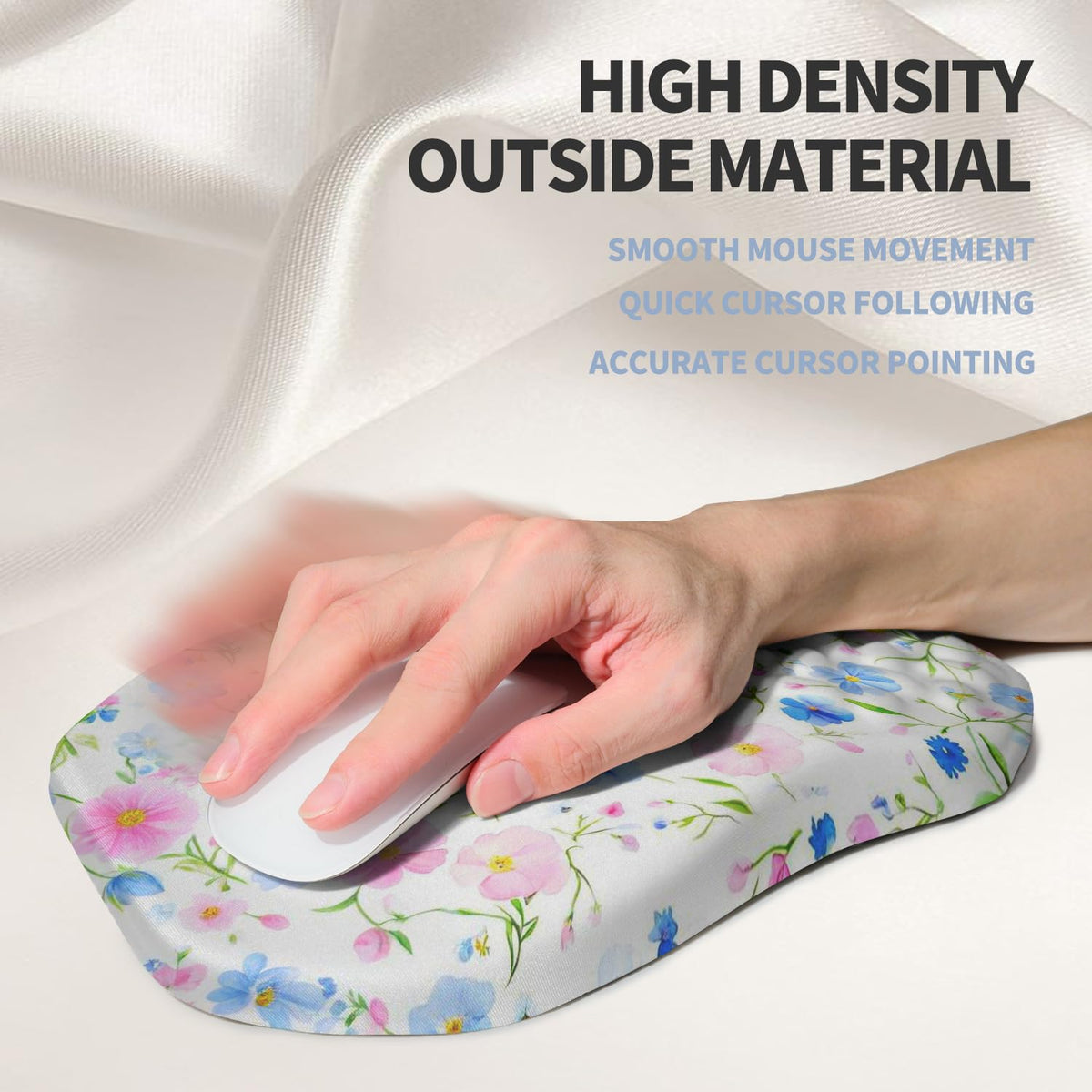 Gleamtide Ergonomic Raised Mouse Pad Wrist Support with Bilateral Slope Memory Foam Mousepad for