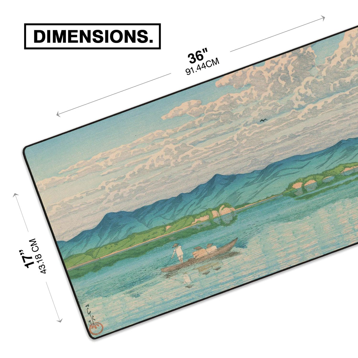 MPCO. Lake Hamana Gaming Desk Pad, 36" x 17" Duraglyde Fabric Desk Mat