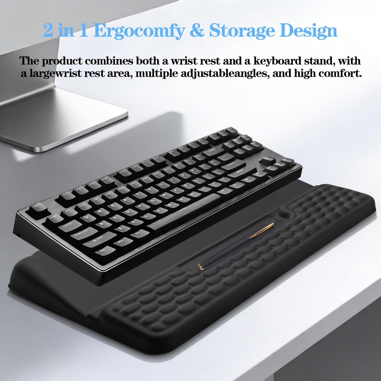 Ergonomic Keyboard Stand with Wrist Rest, Computer Wrist Support Pad