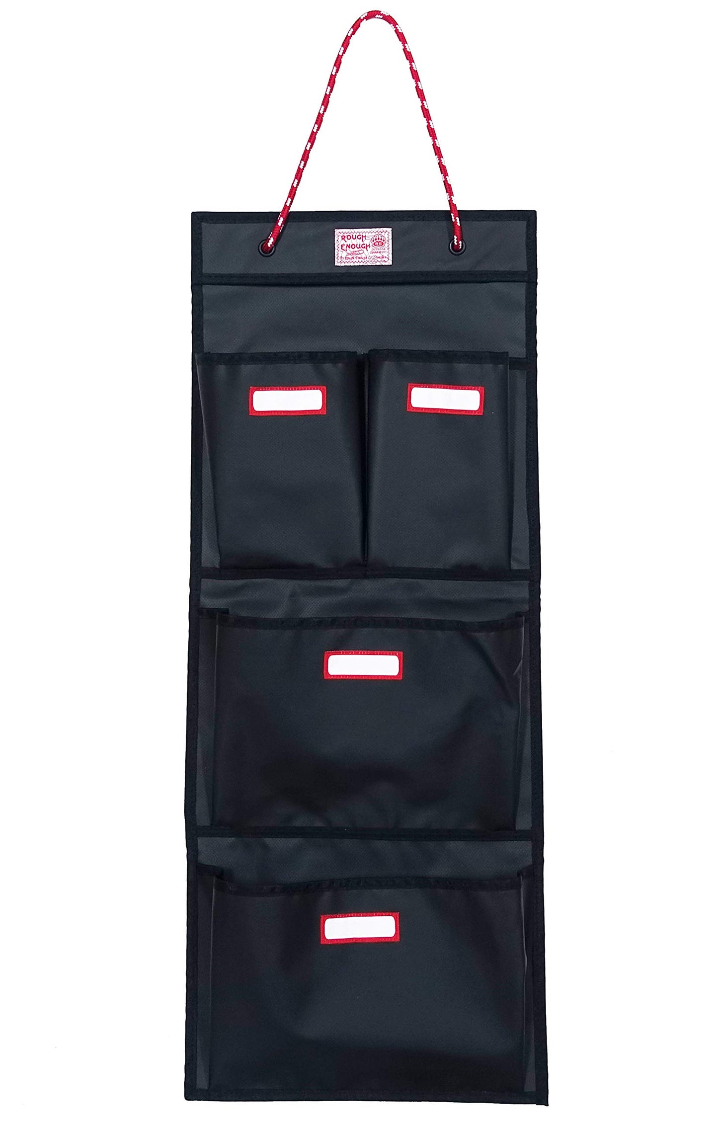 Rough Enough Locker Organizer, 4 Pockets Hanging for Gym Work Wall, Black