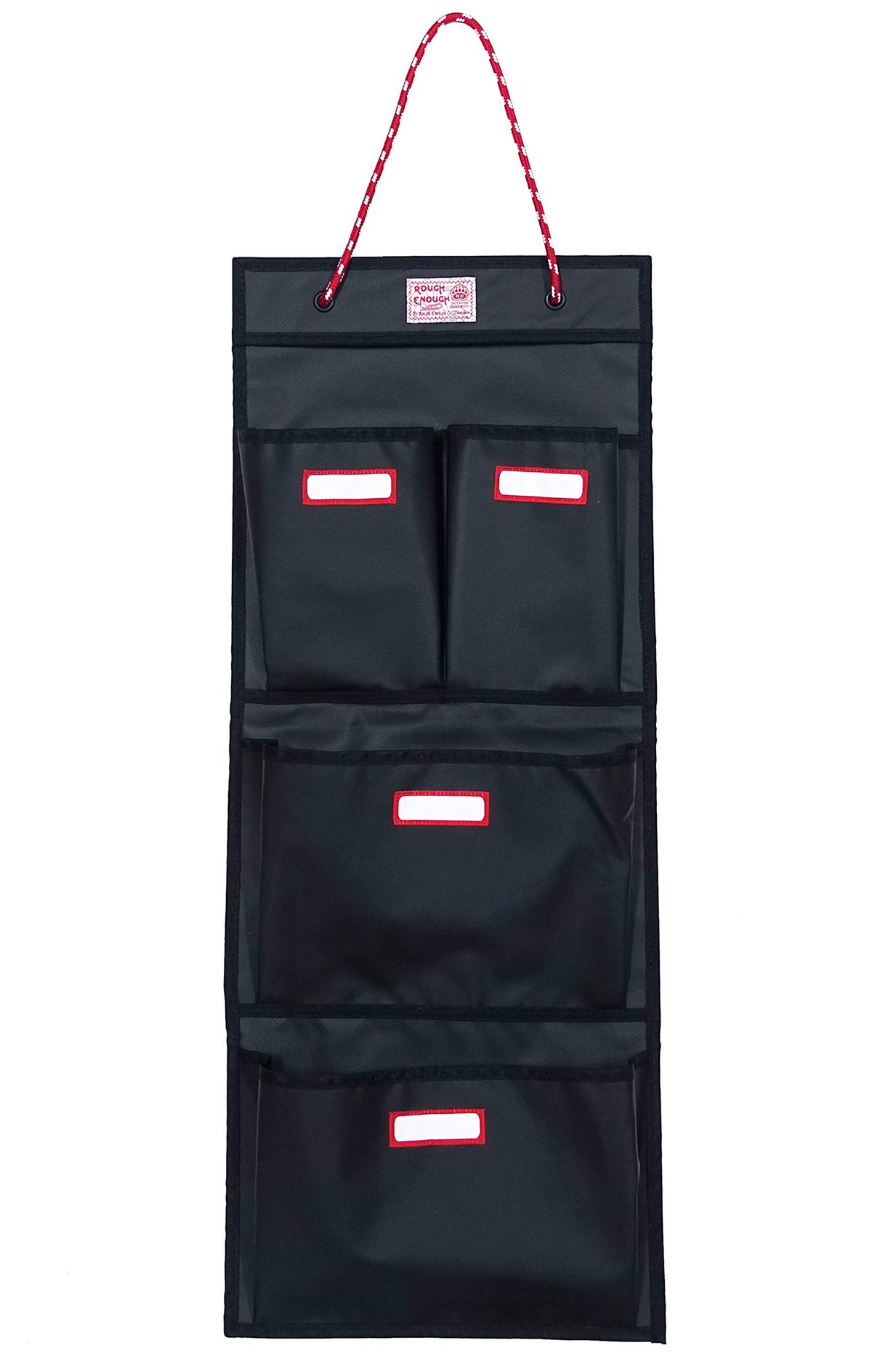 Rough Enough Locker Organizer, 4 Pockets Hanging for Gym Work Wall, Black