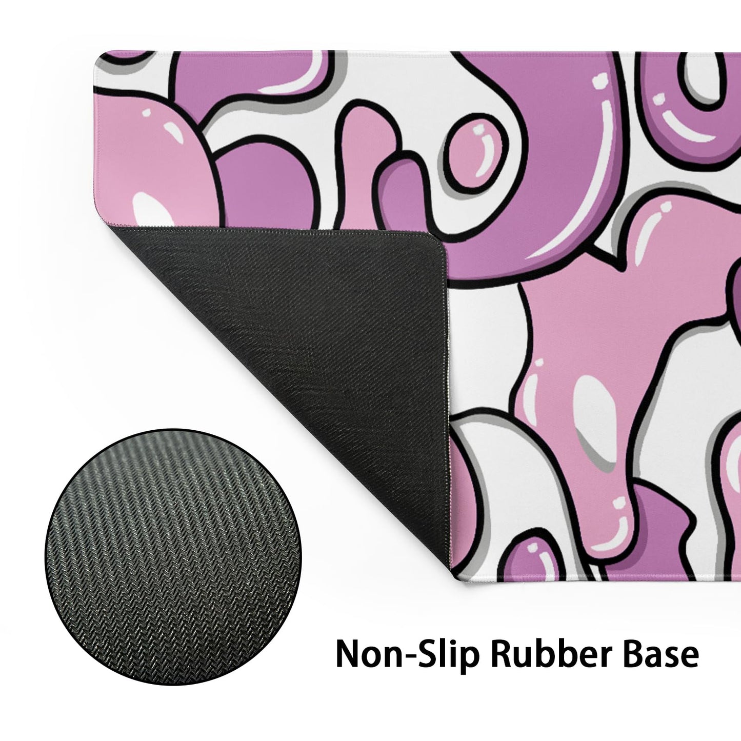 Pink White Gaming Mouse Pad Geometric Japanese Extended Mouse Pad 35.4X15.7in Full Desk Mousepad