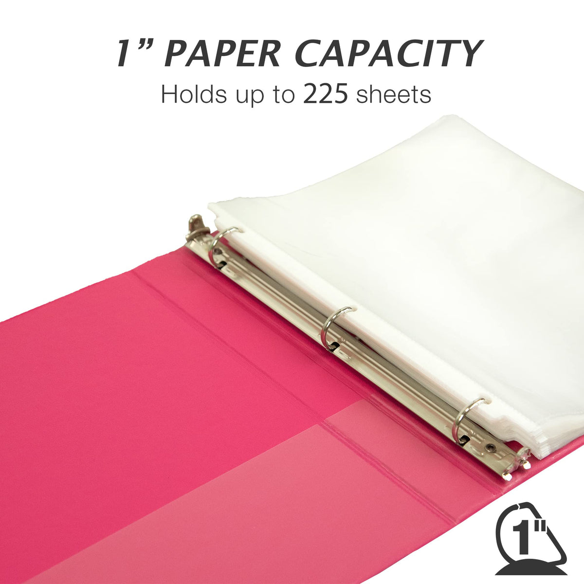 Samsill Durable 1 inch 3 Ring Binder, D Ring Binder, 100% Recycled Chipboard, Island Assortment, 6