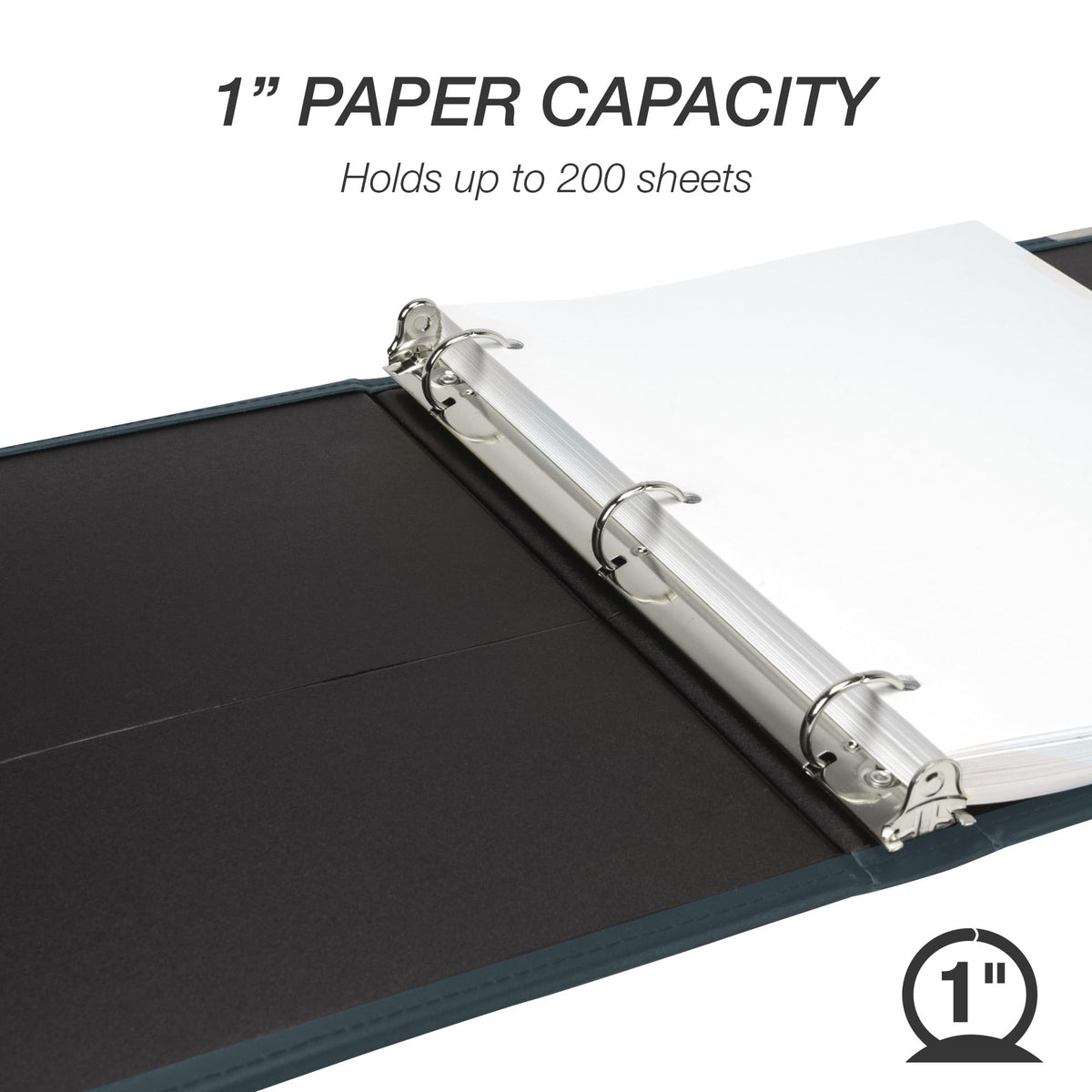 Samsill Classic Collection 3 Ring Leather Binder, Executive Presentation Portfolio, 1 Inch (Holds