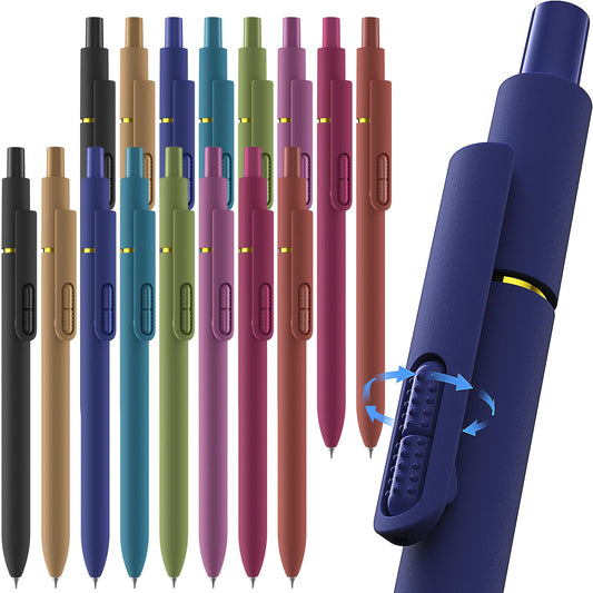 Hiacry 16 Pack Gel Pens, Quick-Dry Long Lasting Black Ink-0.7mm Fine Point