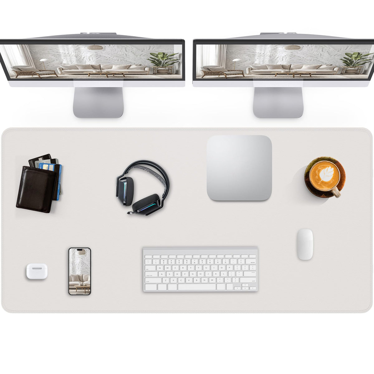 CEBOWA Large Desk Pad Mat - Waterproof Mouse Pad & Desk Protector, Non-Slip XL PU Leather Gaming