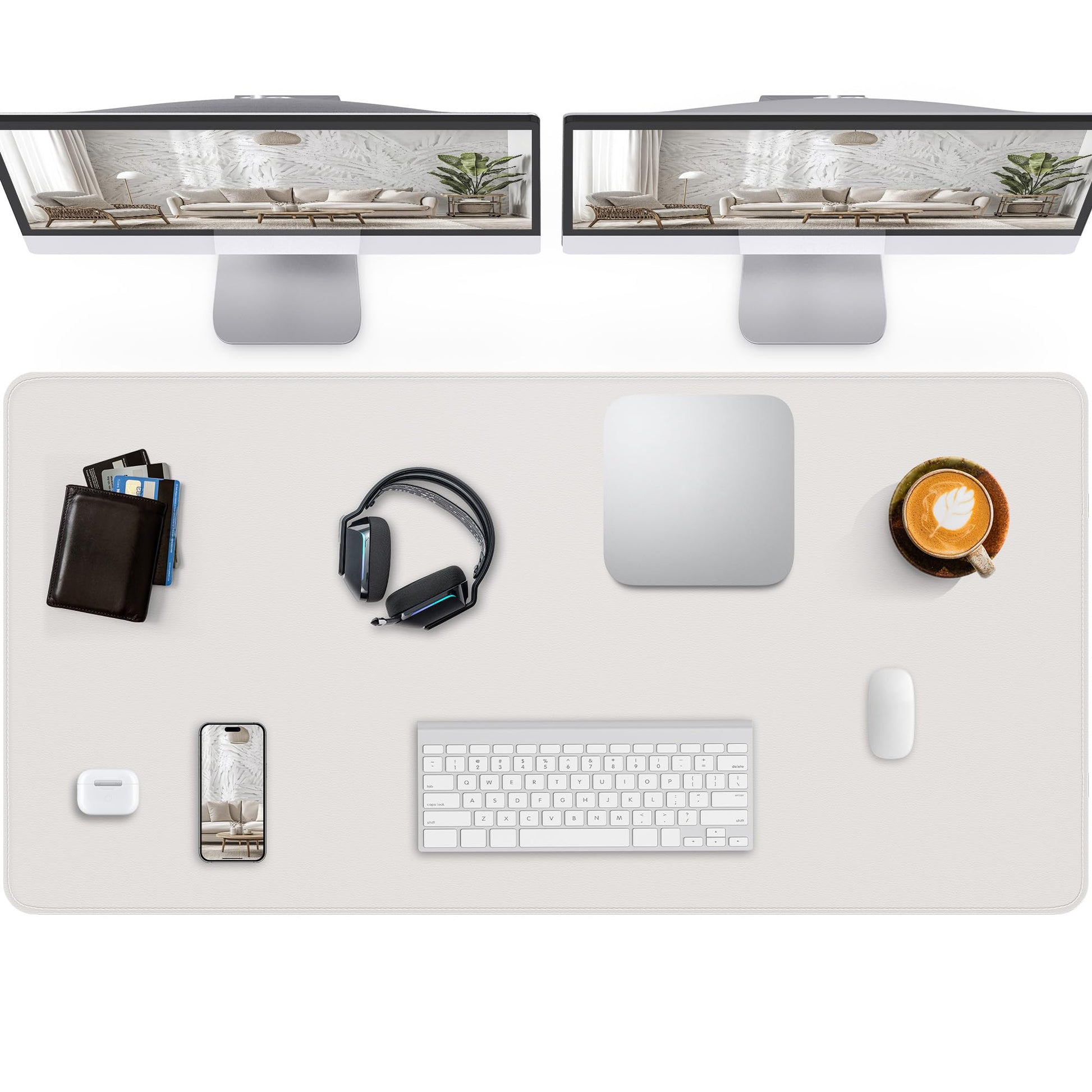 CEBOWA Large Desk Pad Mat - Waterproof Mouse Pad & Desk Protector, Non-Slip XL PU Leather Gaming