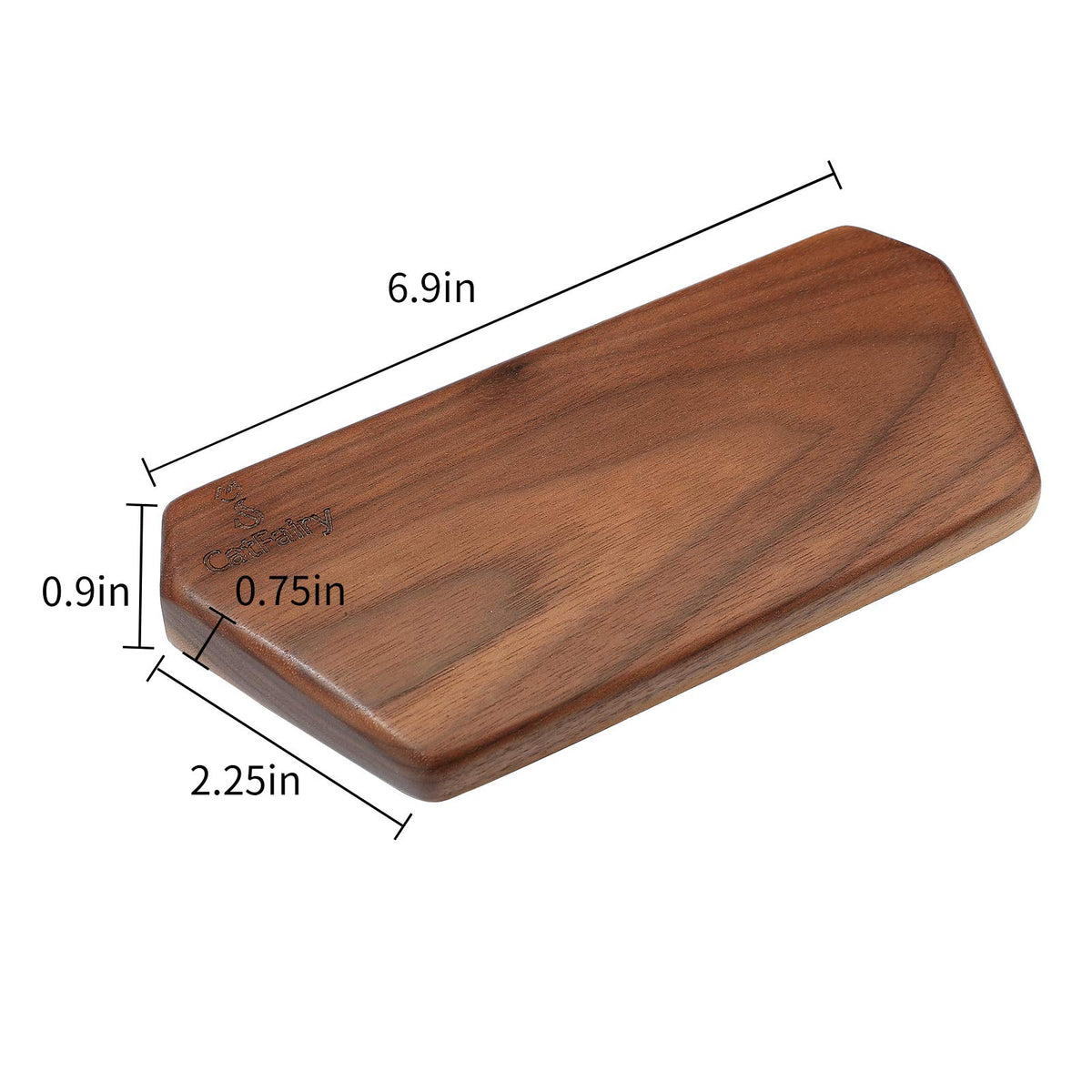 Wooden Keyboard Palm Rest - Walnut Wrist Guard, Solid Wood Mouse Pad - Black Walnut, 6.9in