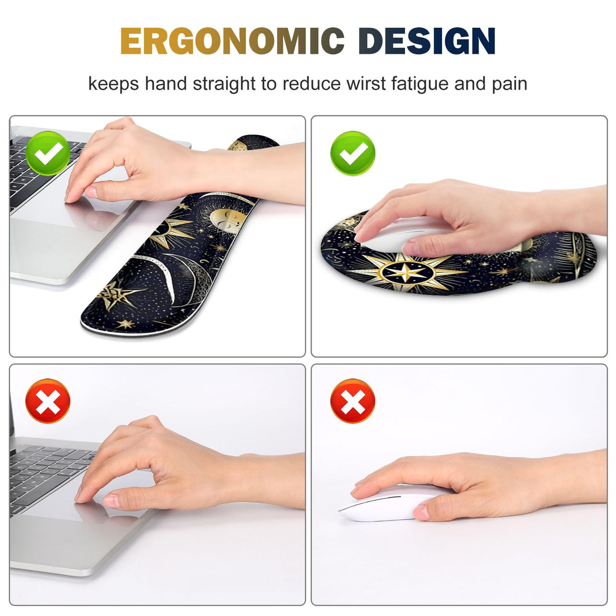 Gaming Mouse Pad, Large Desk Mat, Cute Desk Pad Protector, 4in1 XXL Mousepad + Keyboard Wrist