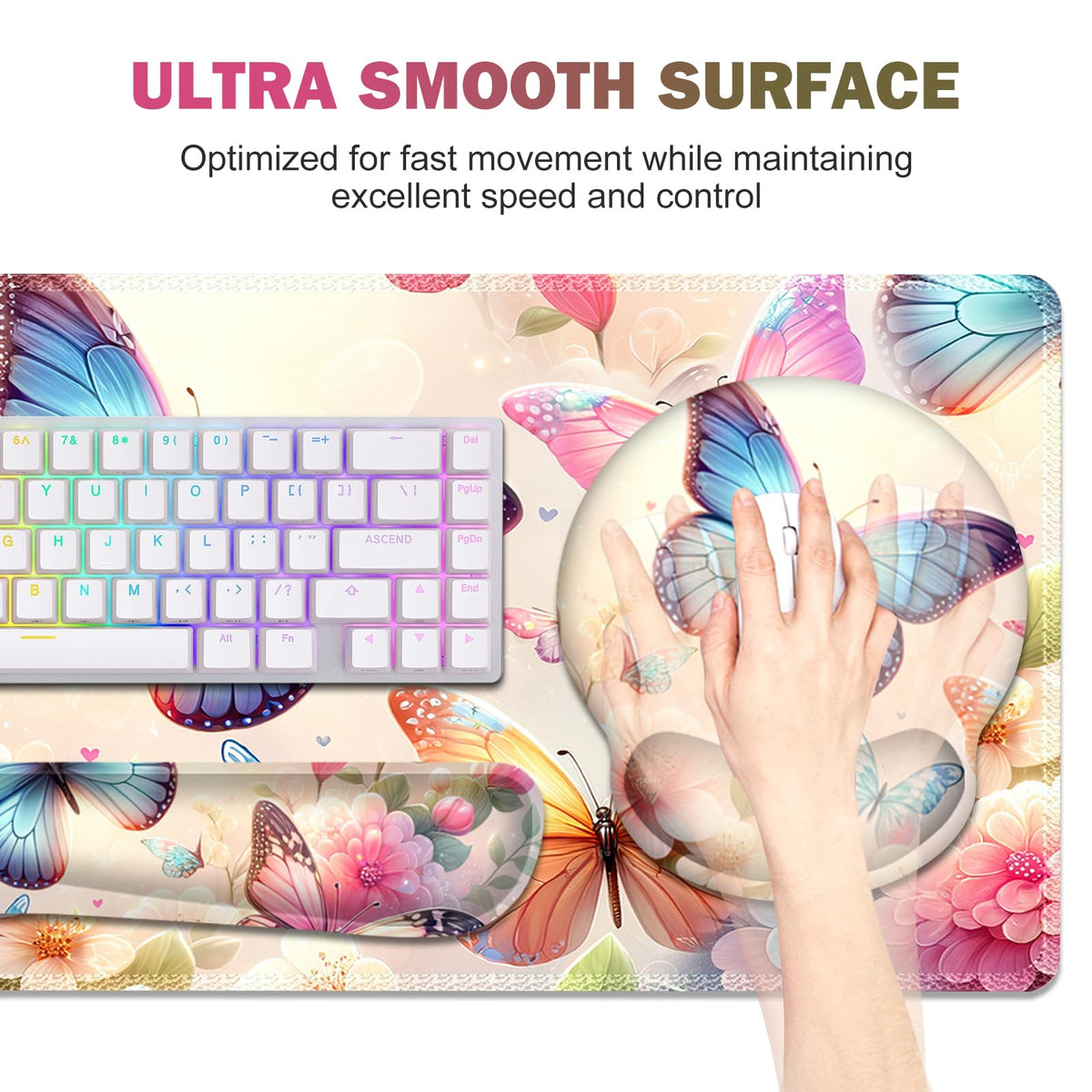 Gaming Mouse Pad, Large Desk Mat, 4in1 XXL Mousepad Cute Desk Pad Protector