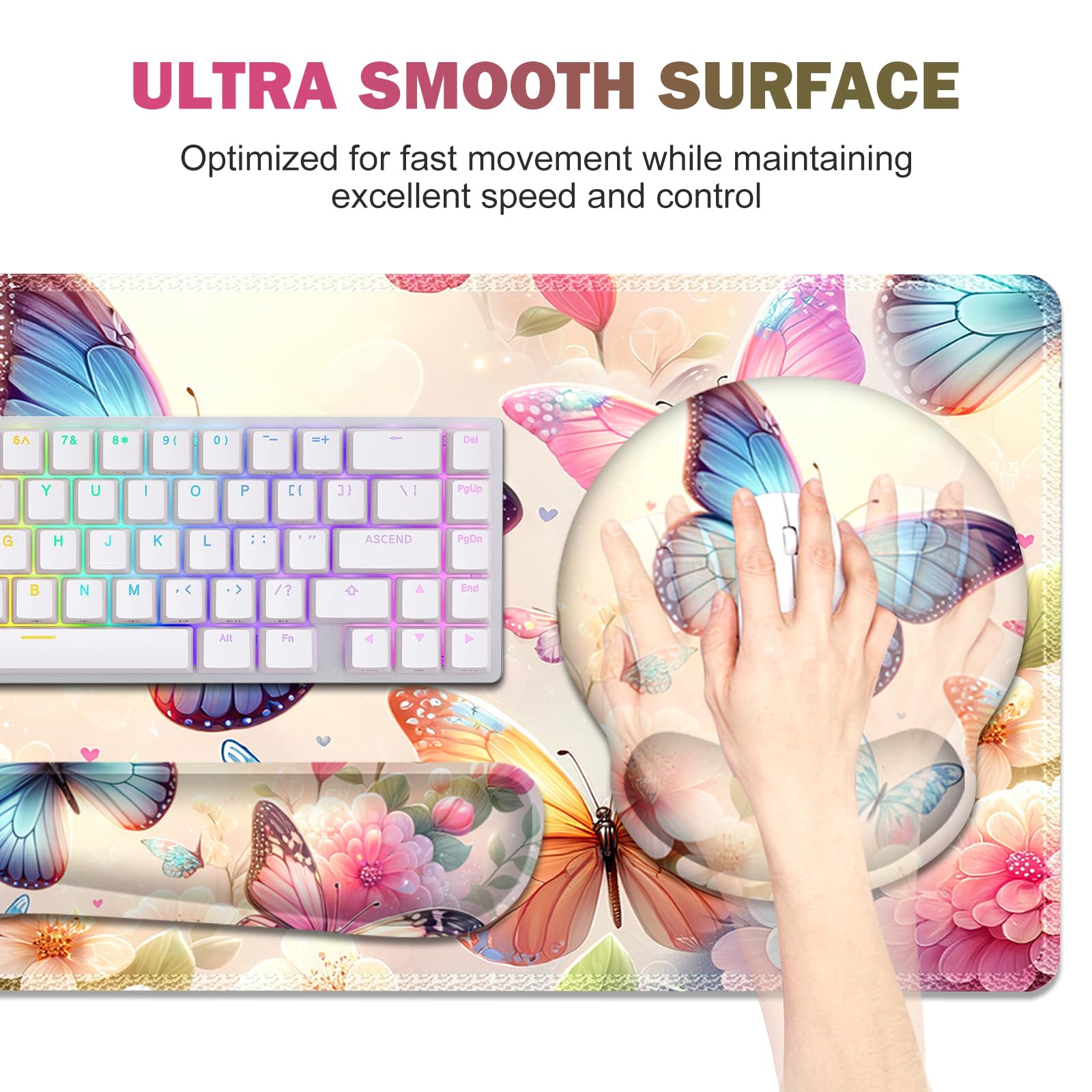 Gaming Mouse Pad, Large Desk Mat, 4in1 XXL Mousepad Cute Desk Pad Protector