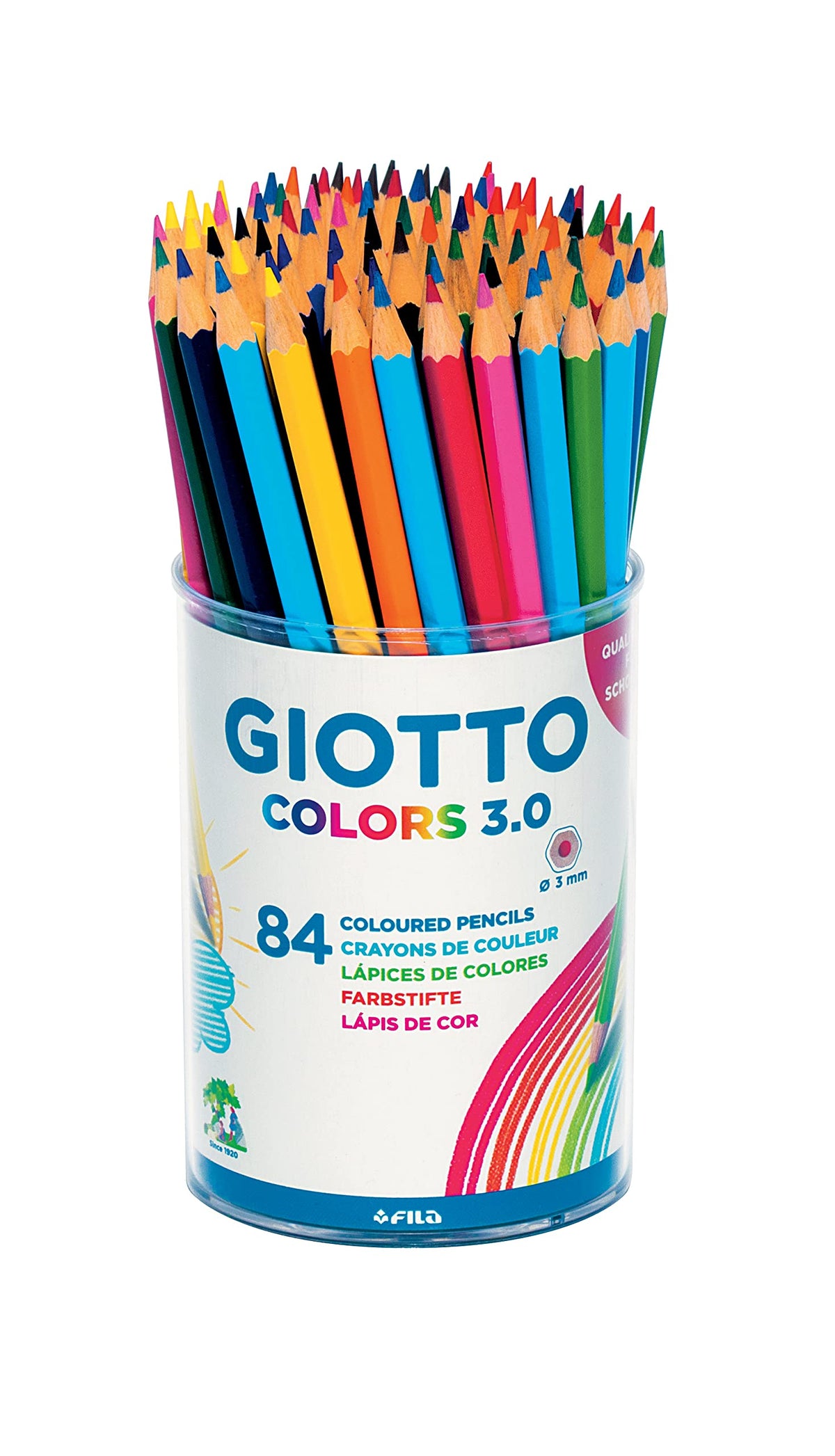 GIOTTO Colors 3.0 Colouring Pencils, 84 Pieces in Assorted Colours, Ideal for Children, Parties