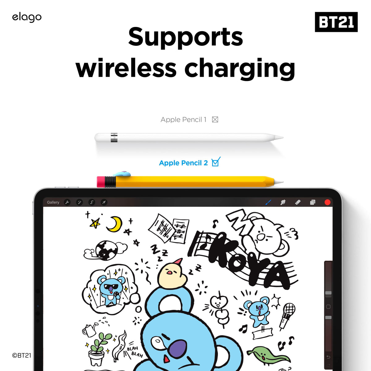elago l BT21 for Apple Pencil Pro & 2nd Gen