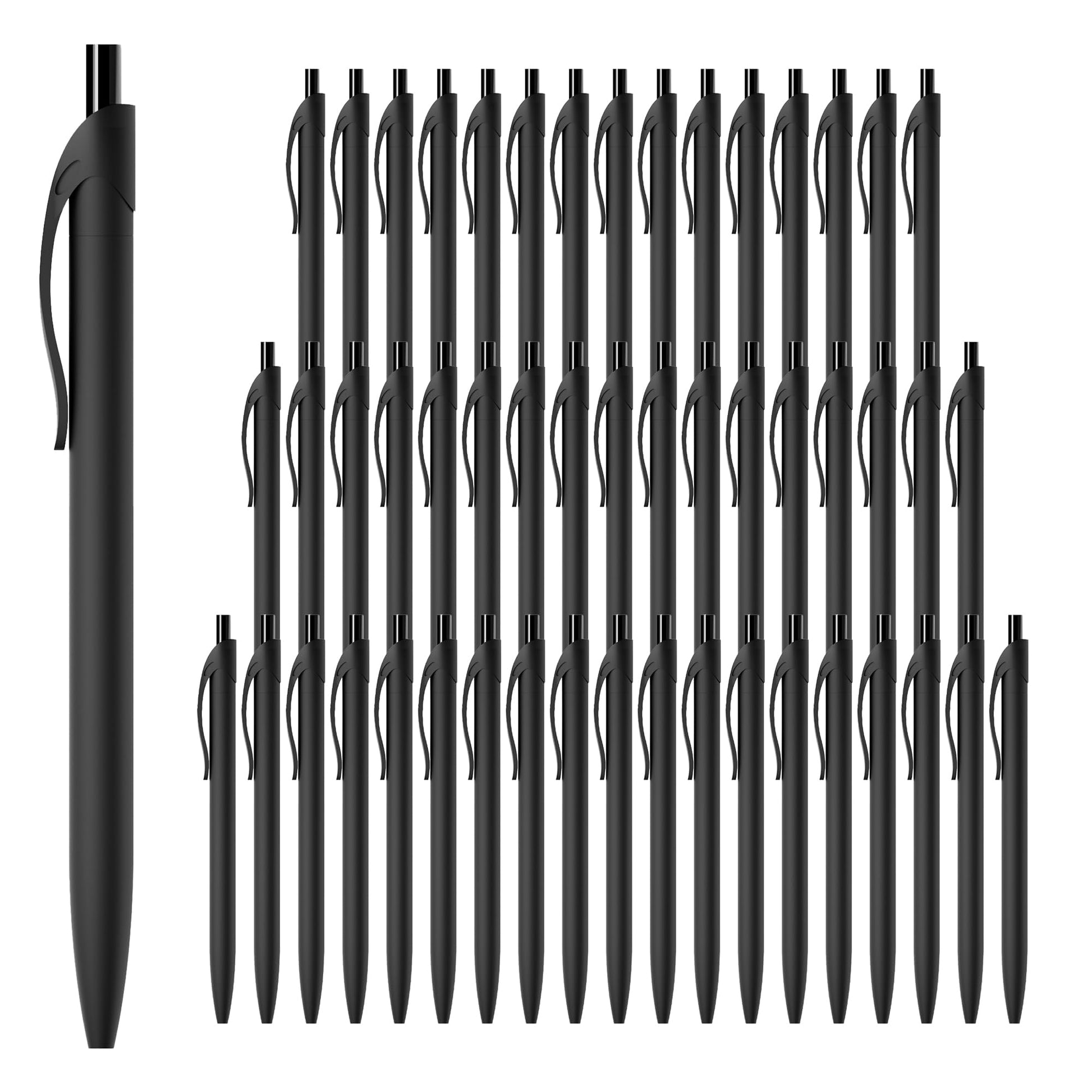 deegtran Pens Bulk, 50 Pack No Bleed Black Ink Click Pens, Wholesale Retractable Ballpoint Pens