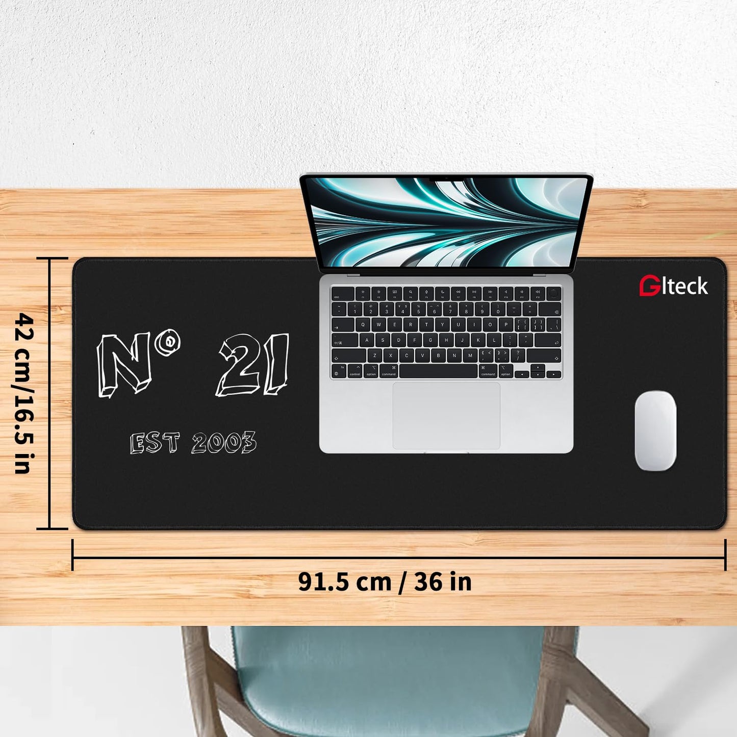 GGLTECK Mouse Pad with 21st Birthday Creative Printing, 36"x16.5" Extended Non-Slip Rubber Mouse