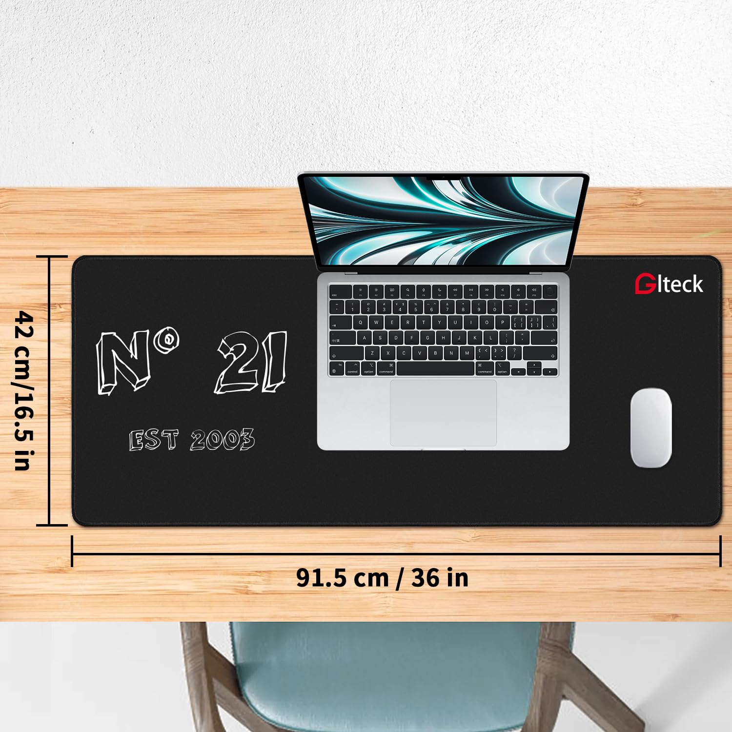 GGLTECK Mouse Pad with 21st Birthday Creative Printing, 36"x16.5" Extended Non-Slip Rubber Mouse