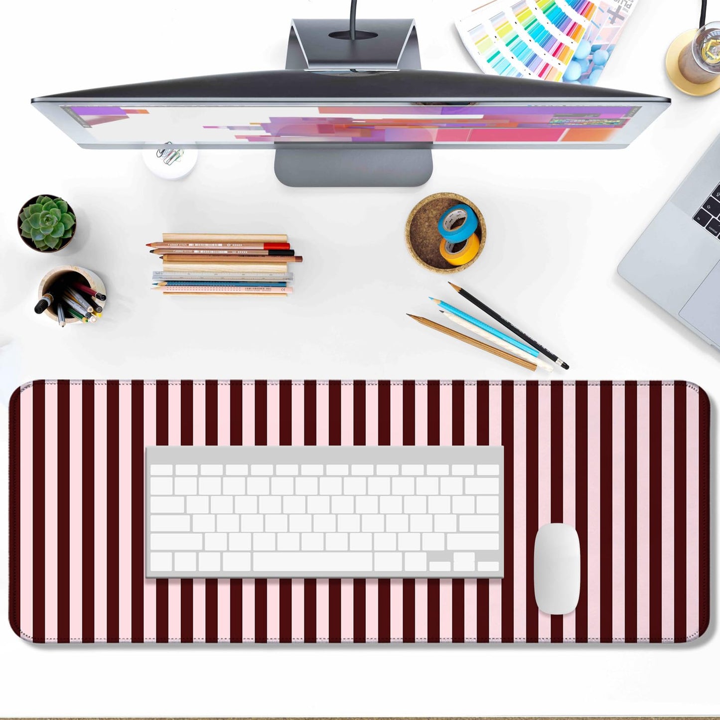 AYKDTFN Stripe Large Mouse Pad, Extended Desk Mat for Gaming, Office & Home