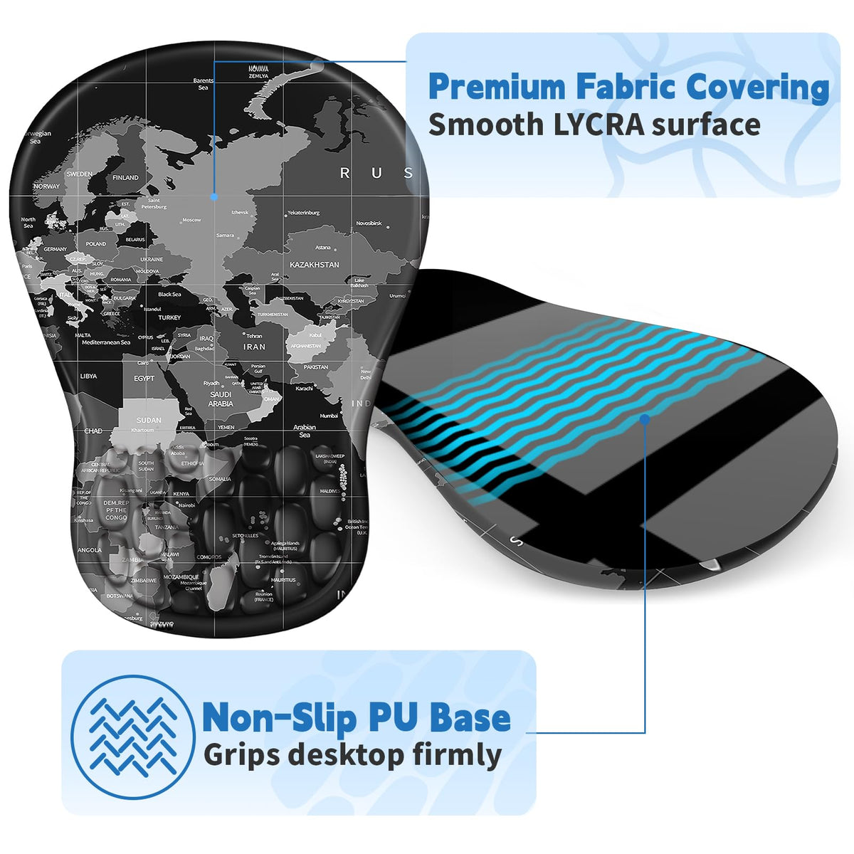 YIWEI Ergonomic Mouse Pad with Wrist Rest for Carpal Tunnel Pain Relief