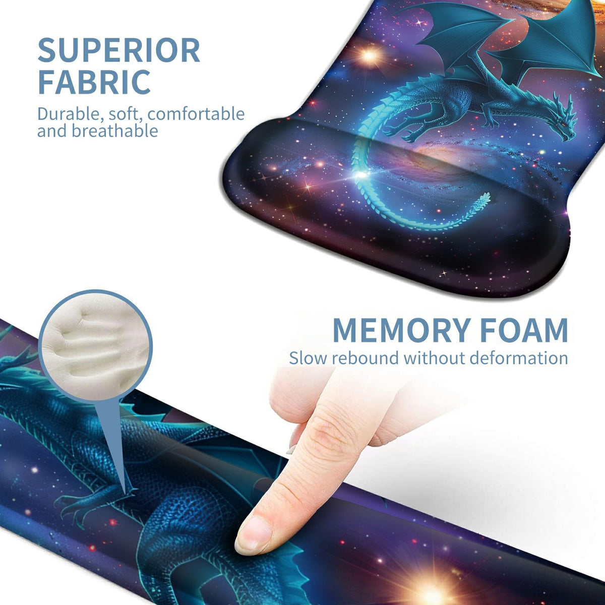 Keyboard Wrist Rest and Mouse Wrist Rest Pad Set, Made of Memory Foam with Non Slip Rubber Base