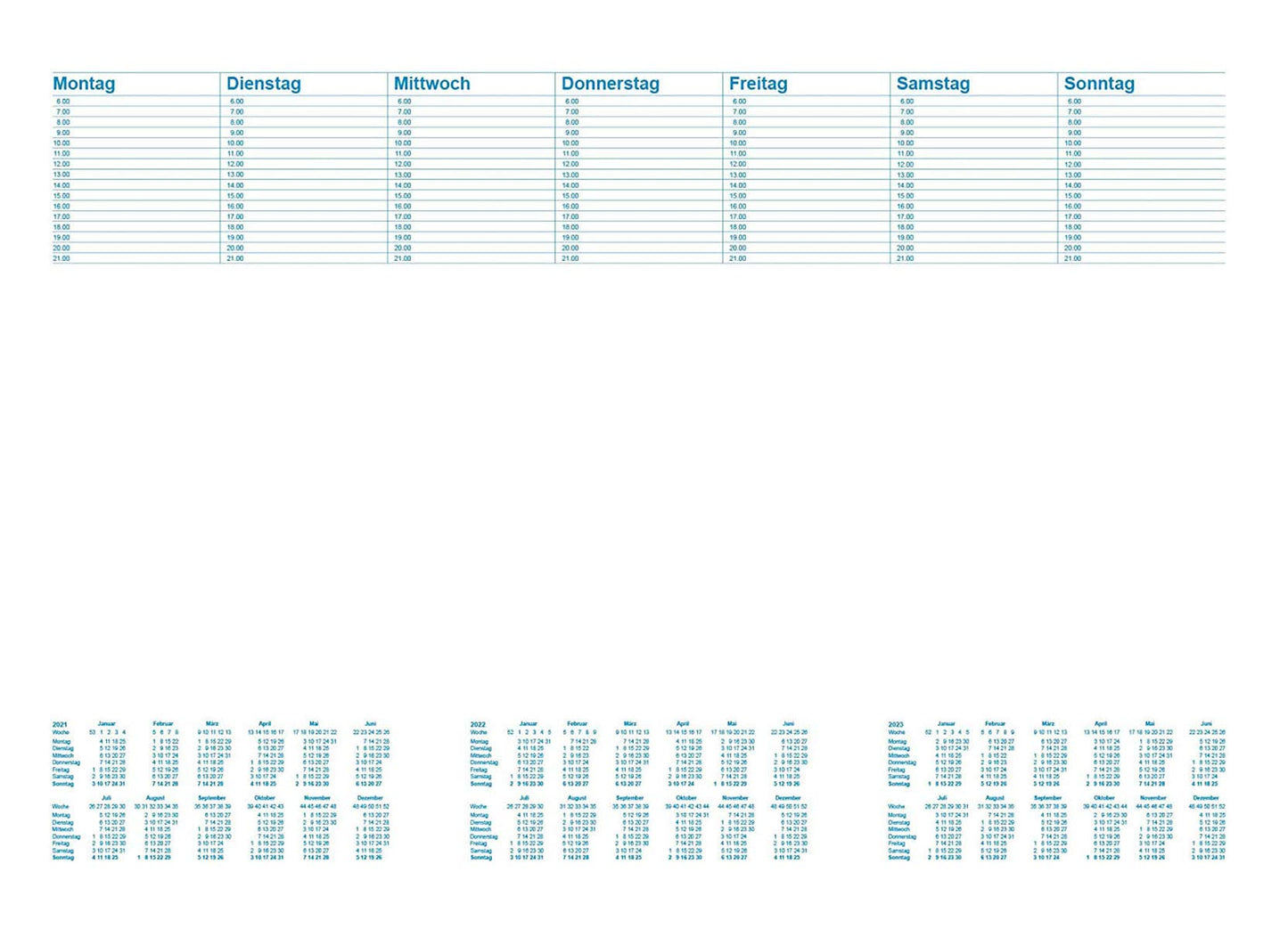 RNK 46617 Desk Pad Office, 60 x 42 cm Blank with Calendar