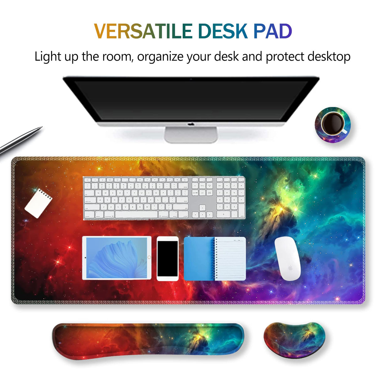 ARTSO Extended Gaming Mouse Pad Set, Keyboard Wrist Rest Support Pad + Wrist Cushion + XXL Large