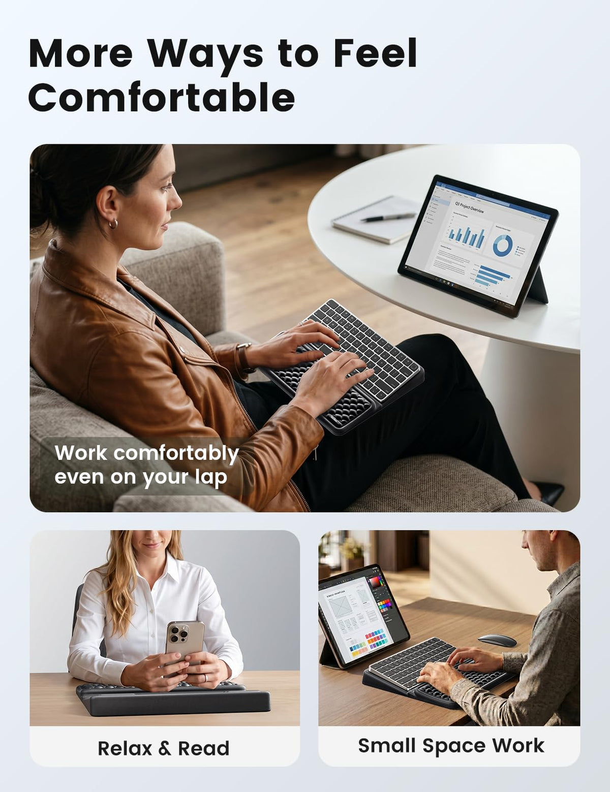 Vaydeer Keyboard Wrist Rest, Keyboard Stand with Wrist Support, Soft Memory Foam Ergonomic Riser