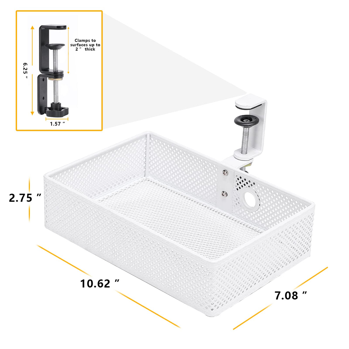 Under Desk Drawer, Clamp on Desk Organizer Hanging Desk Storage Under Table