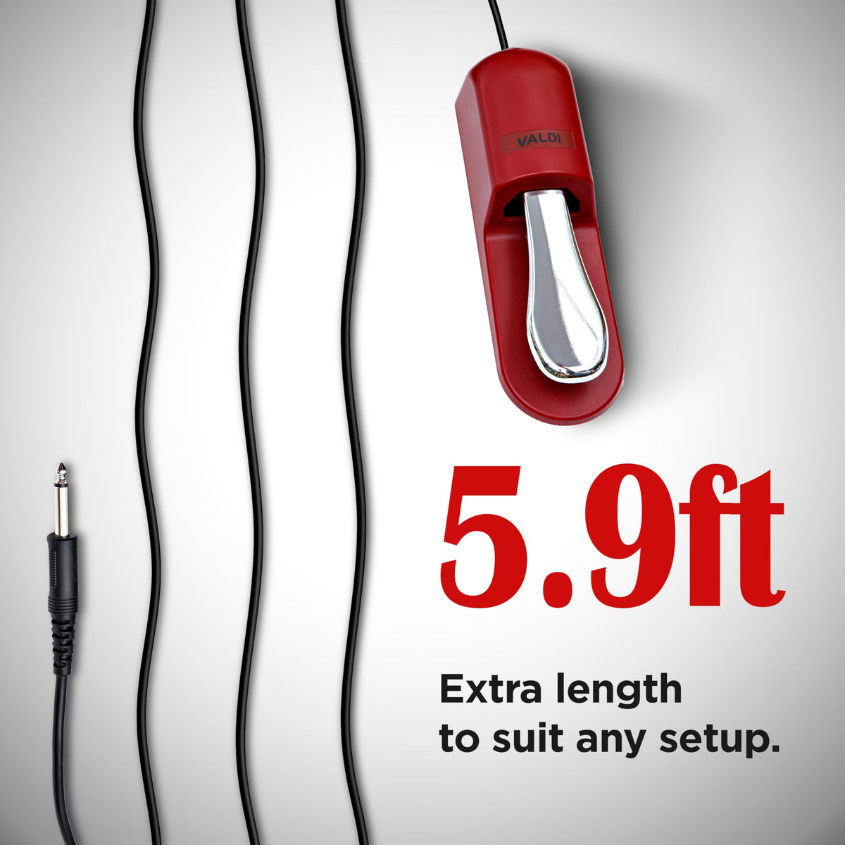VALDI BP-3 Sustain Pedal - Universal Pedal for Keyboard Piano, Digital Pianos, MIDI Keyboards &