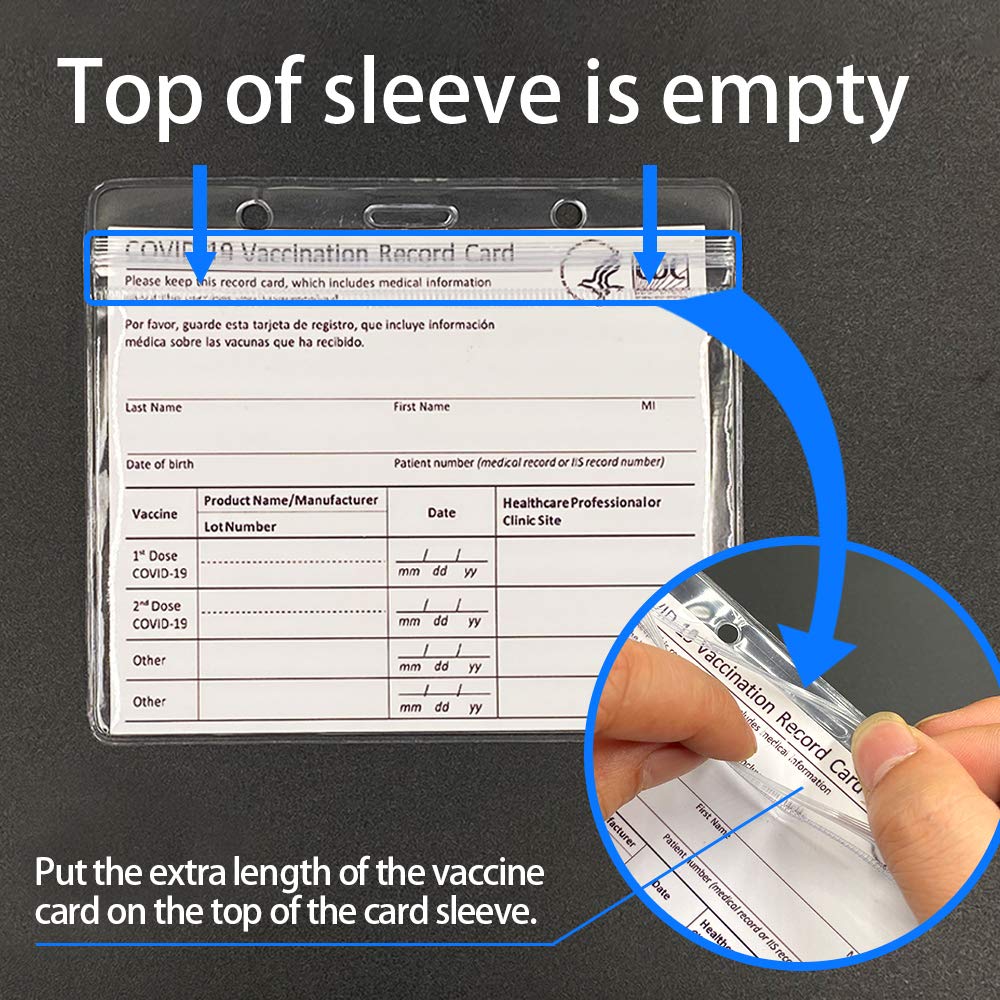 Vaccine Card Holder，Vaccine Card Protector Waterproof Covid Vaccination Card Holder 4 X 3 Inches