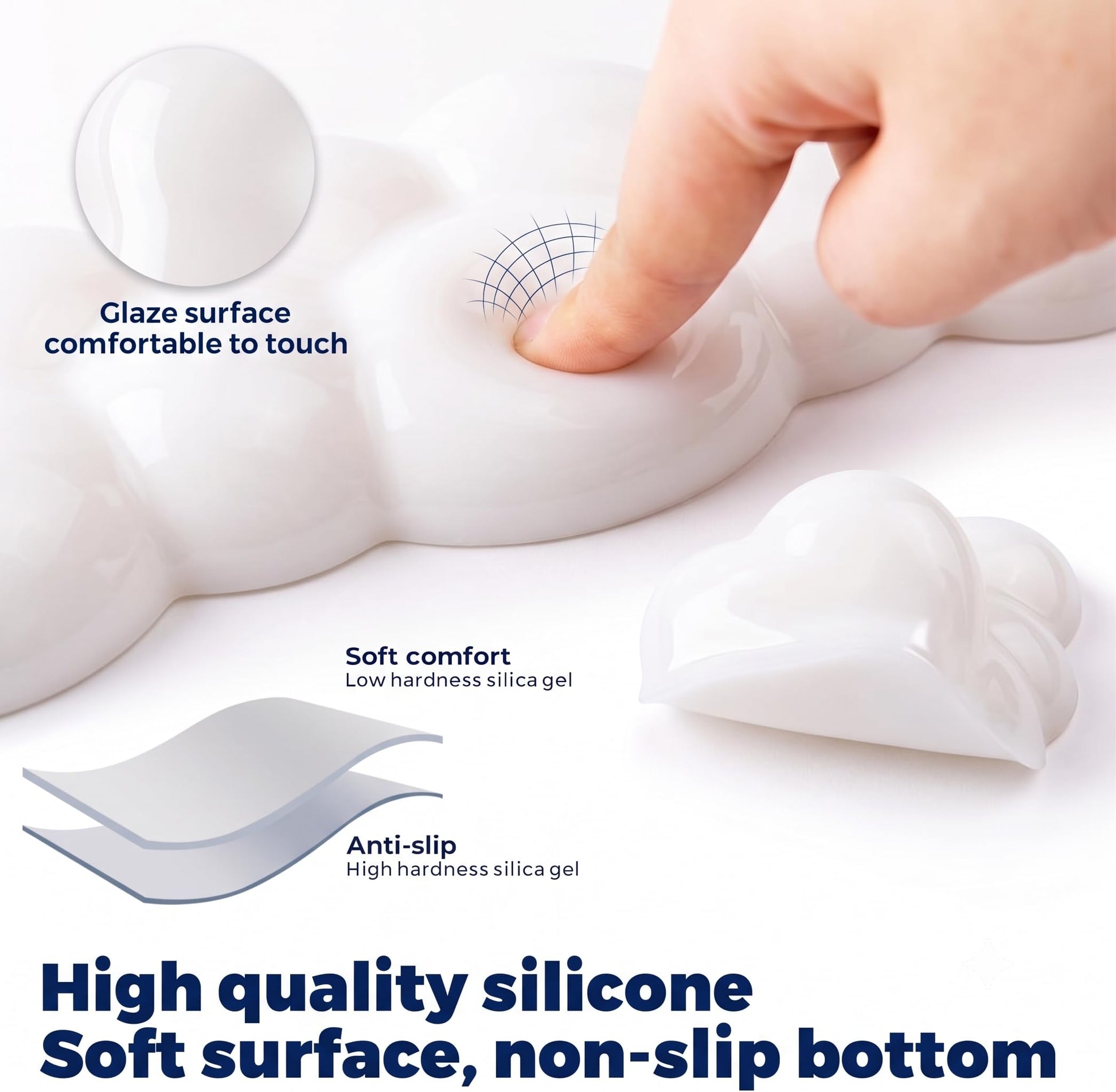 ABRONDA Gel Cloud Keyboard & Mouse Wrist Rest Set - Cloud Keyboard Wrist Rest Pad & Mouse Support