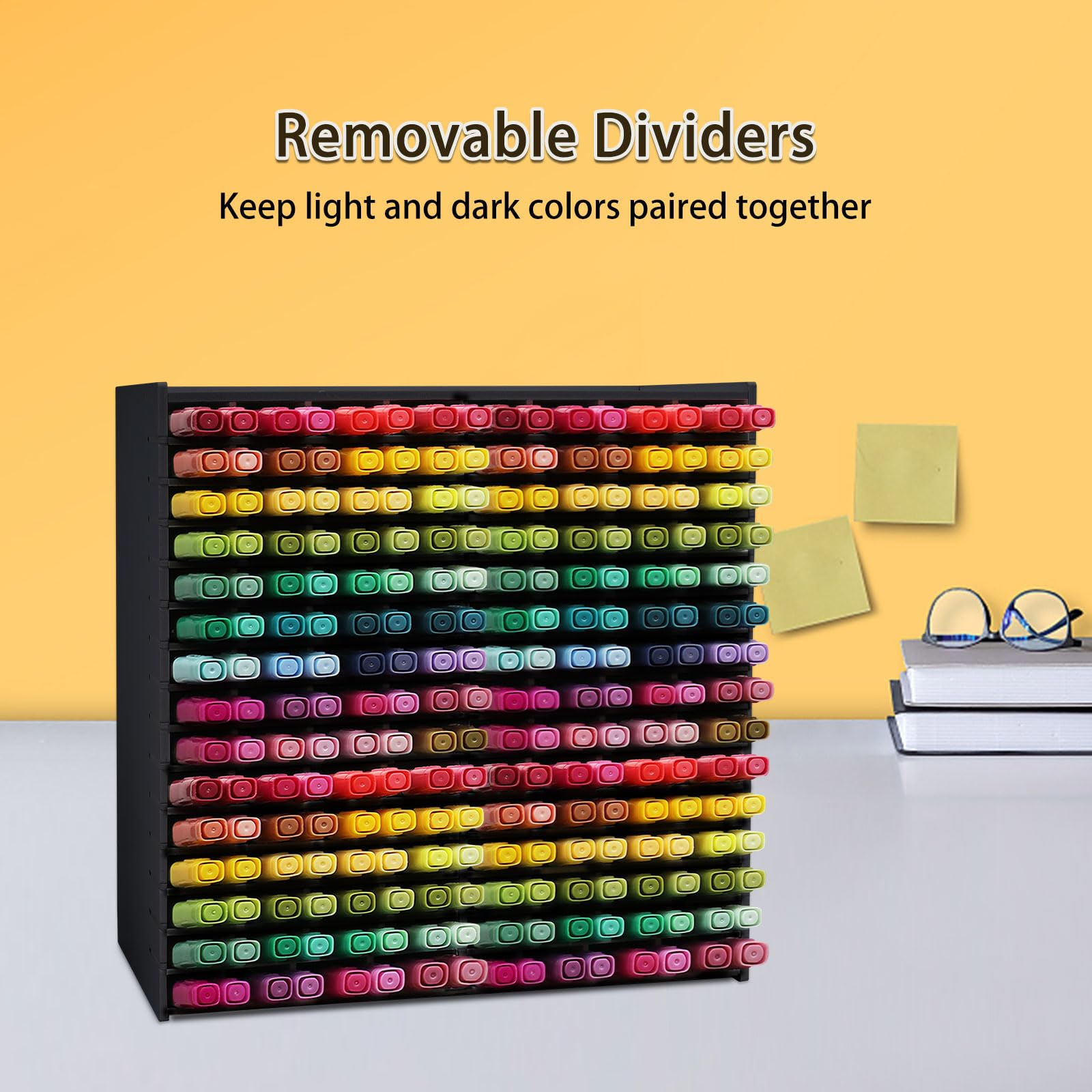 SANFURNEY Marker Pen Organizer Holder for 240 Markers Black